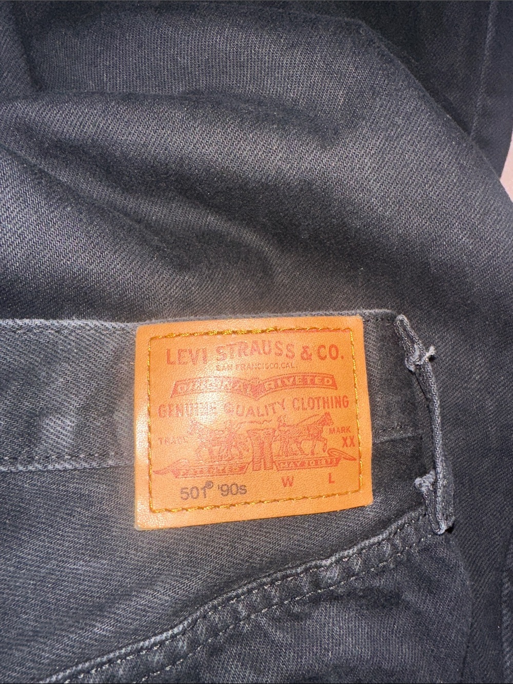 Levi’s 501 Straight Leg 5 Button Closure Black Strigid Jeans - Picture 4 of 6